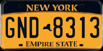 NY license plate GND8313