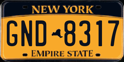 NY license plate GND8317