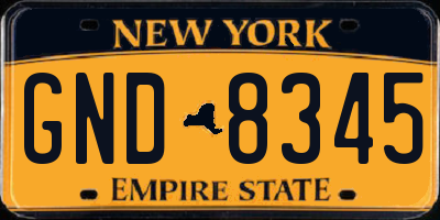 NY license plate GND8345
