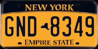 NY license plate GND8349