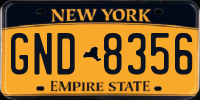 NY license plate GND8356