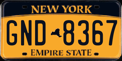 NY license plate GND8367