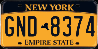 NY license plate GND8374