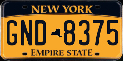 NY license plate GND8375