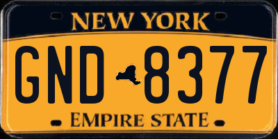 NY license plate GND8377