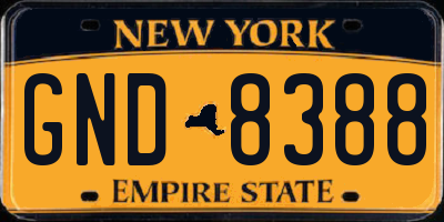 NY license plate GND8388