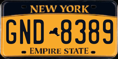 NY license plate GND8389