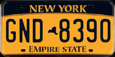 NY license plate GND8390
