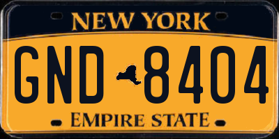NY license plate GND8404