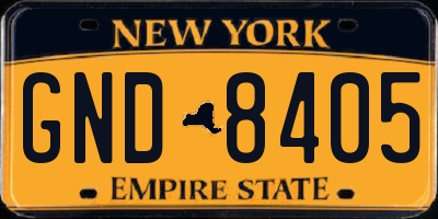 NY license plate GND8405