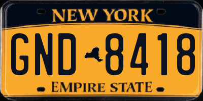 NY license plate GND8418