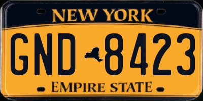 NY license plate GND8423