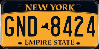 NY license plate GND8424