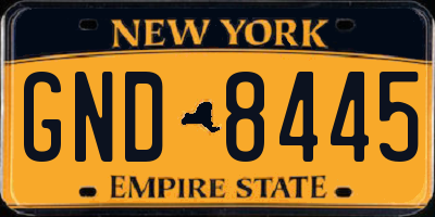 NY license plate GND8445