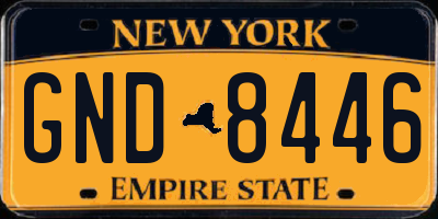 NY license plate GND8446