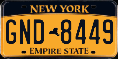 NY license plate GND8449