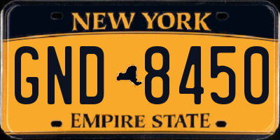 NY license plate GND8450