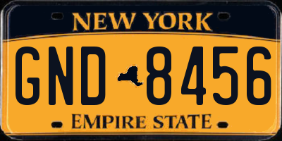 NY license plate GND8456