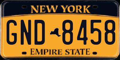 NY license plate GND8458