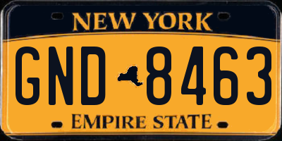 NY license plate GND8463