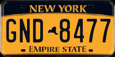 NY license plate GND8477