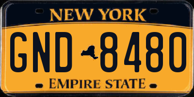 NY license plate GND8480