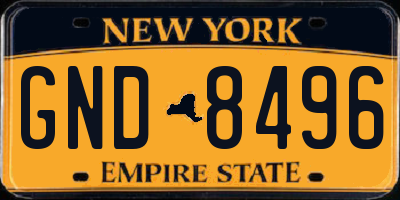 NY license plate GND8496