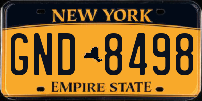 NY license plate GND8498