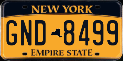 NY license plate GND8499