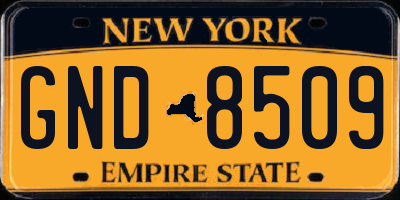 NY license plate GND8509