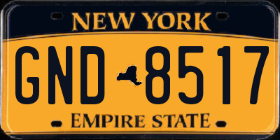 NY license plate GND8517