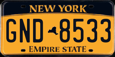 NY license plate GND8533