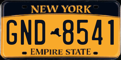 NY license plate GND8541