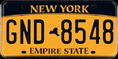 NY license plate GND8548