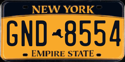 NY license plate GND8554