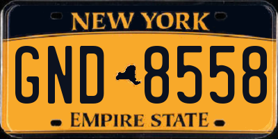 NY license plate GND8558
