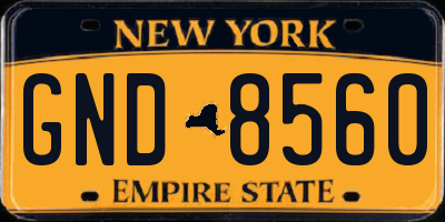NY license plate GND8560