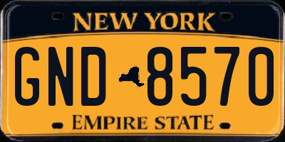 NY license plate GND8570