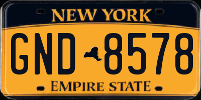 NY license plate GND8578