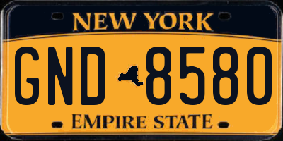 NY license plate GND8580