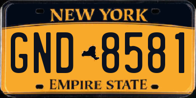 NY license plate GND8581