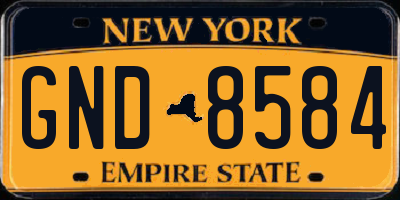 NY license plate GND8584