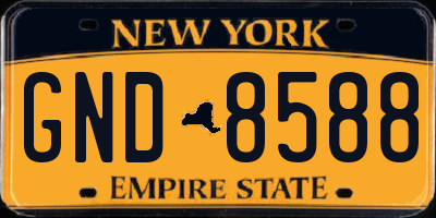 NY license plate GND8588