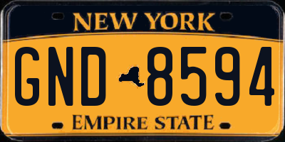 NY license plate GND8594