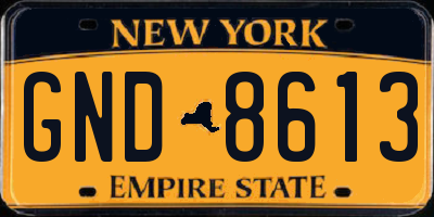 NY license plate GND8613