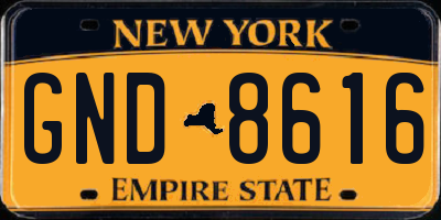 NY license plate GND8616