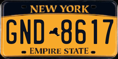 NY license plate GND8617