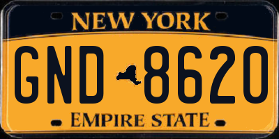 NY license plate GND8620