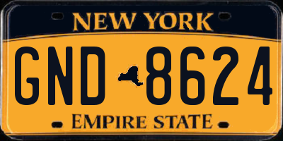 NY license plate GND8624