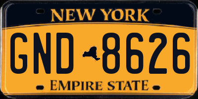 NY license plate GND8626